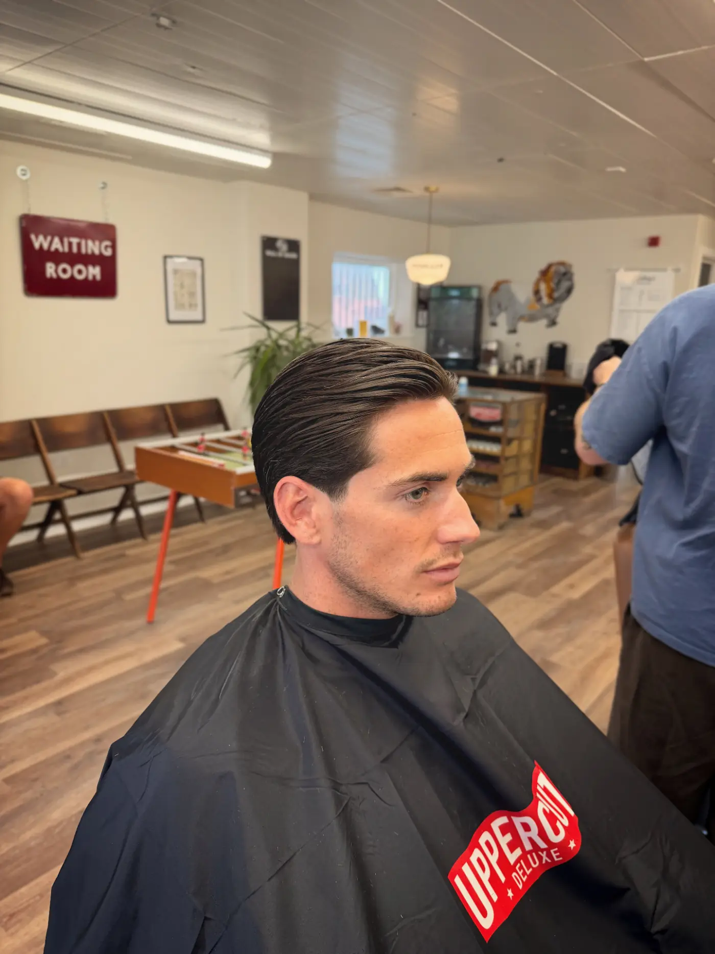 Fresh smart side-parted haircut at Rodney's Barbers in Hunstanton